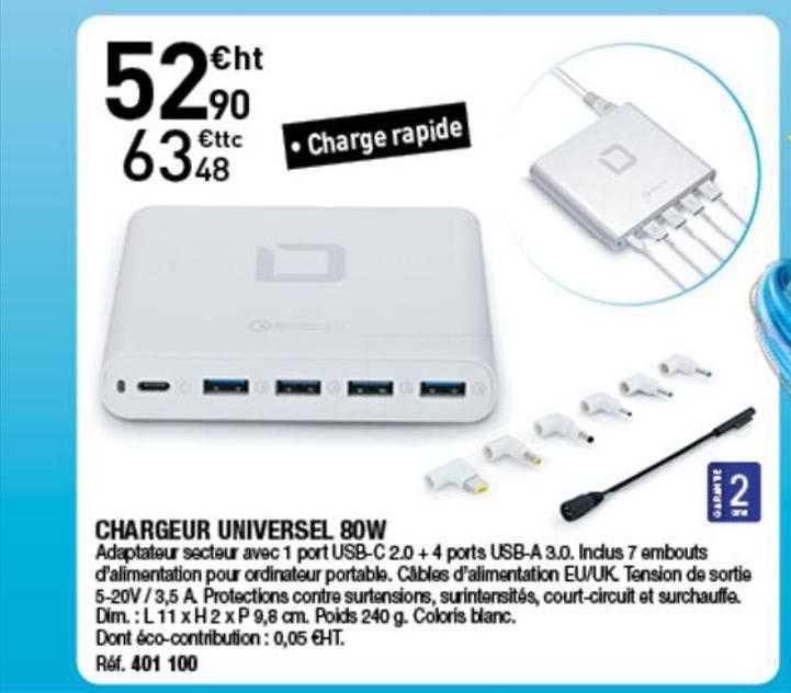 chargeur universel 80w