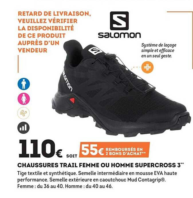 chaussures trail femme ou homme supercross 3 salomon