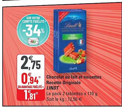 Chocolat Au Lait Et Noisettes Recette Originale Lindt
