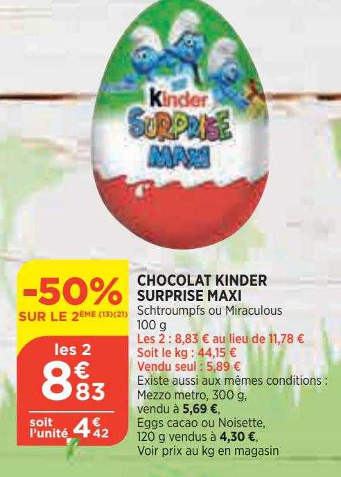 Chocolat Kinder Suprise Maxi