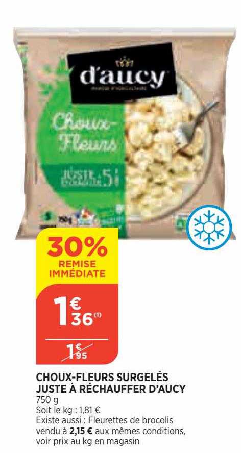 choux-fleurs surgelés juste à réchauffer d'aucy