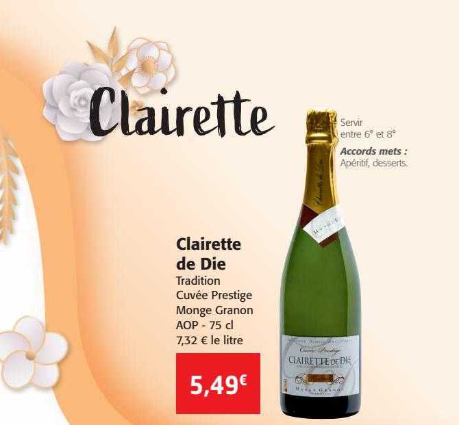 clairette de die  tradition cuvée prestige monge granon aop