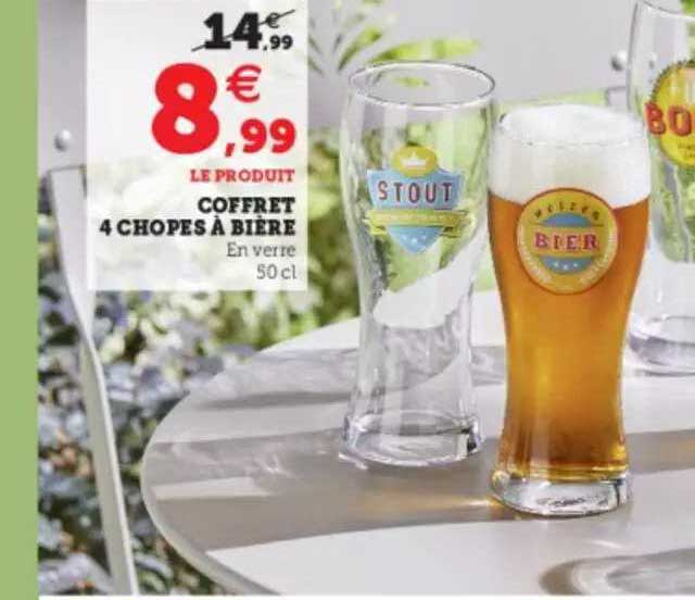 coffret 4 chopes à bière