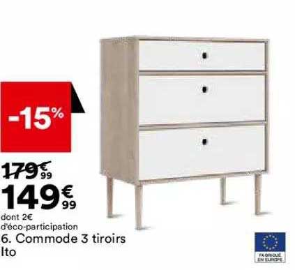 commode 3 tiroirs ito