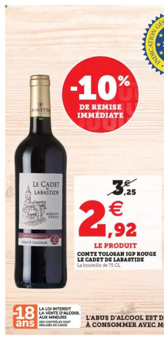 comté tolosan igp rouge le cadet de labastide -10% de remise immédiate