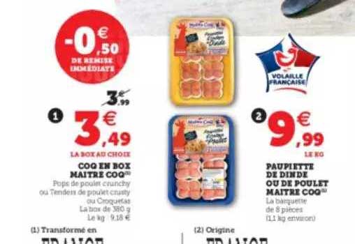 coq en box maître coq paupiette de dinde ou de poulet maître coq