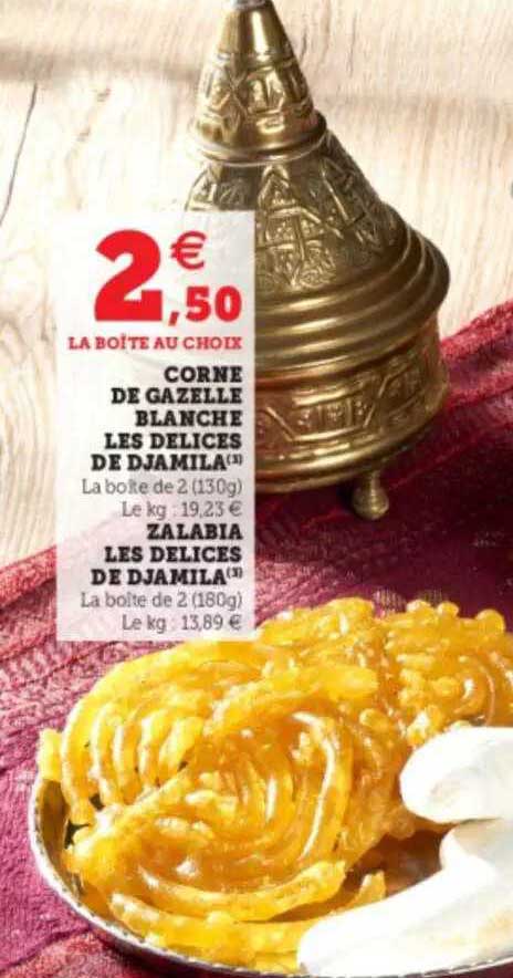 corne de gazelle blanche les délices de djamila, zalabia les délices de djamila