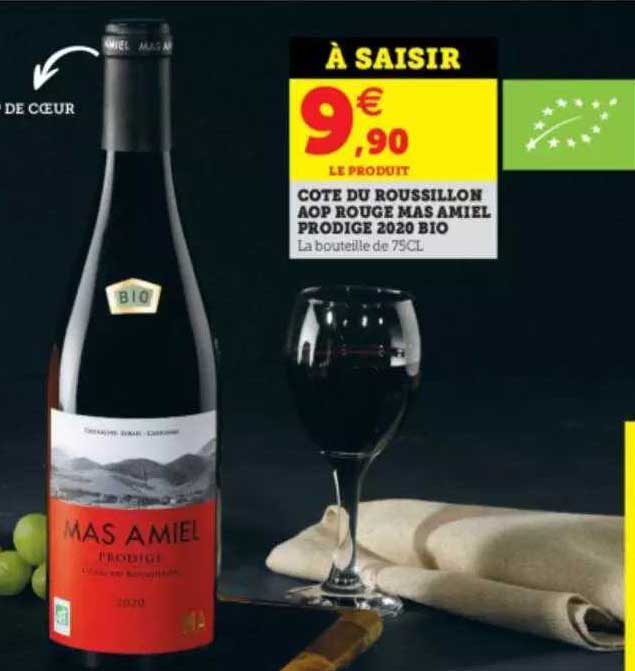 côte du roussillon aop rouge mas amiel prodige 2020 bio