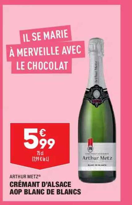 crémant d'alsace aop blanc de blancs arthur metz