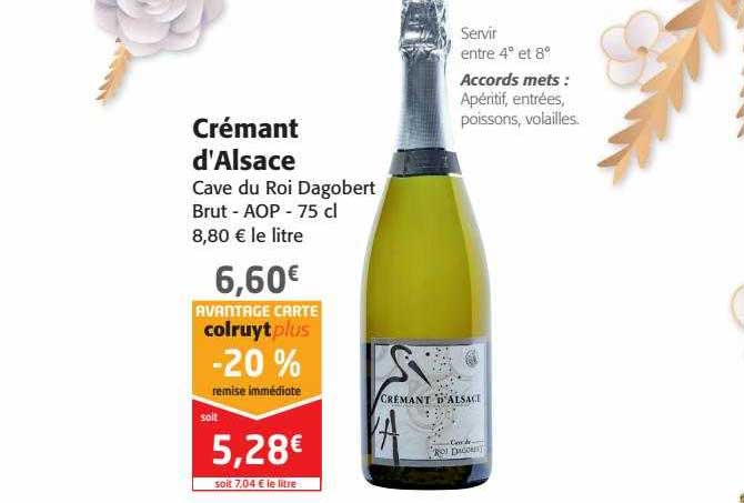 crémant d'alsace cave du roi dagobert brut aop