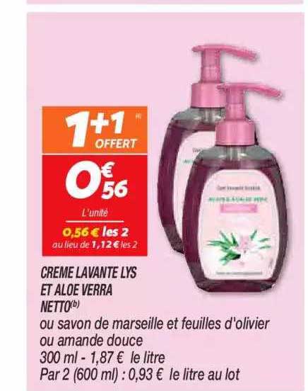 crème lavante lys et aloé verra netto