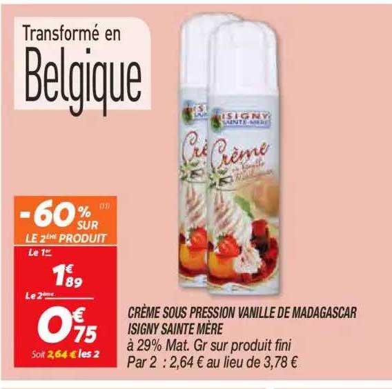 crème sous pression vanille de madagascar isigny sainte mère