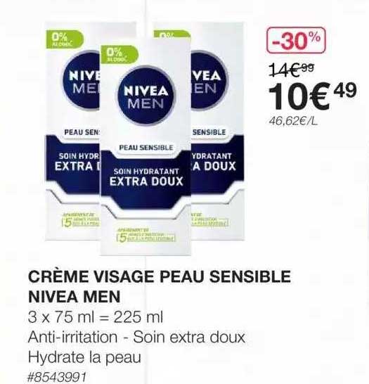 crème visage peau sensible nivea men