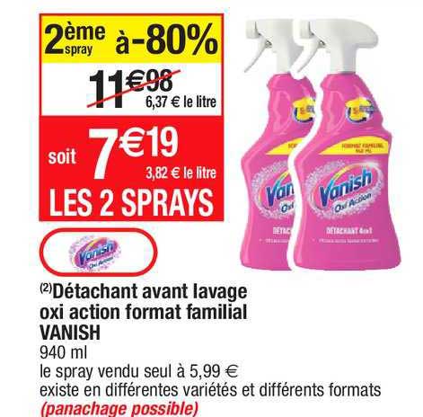 détachant avant lavage oxi action format familial vanish