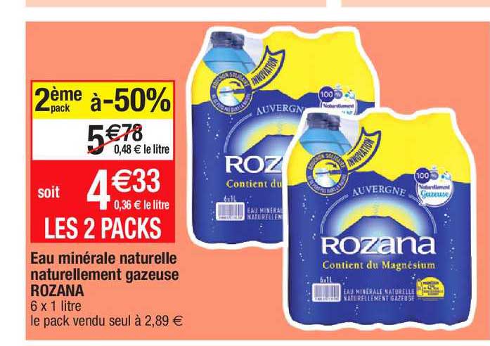 eau minérale naturelle naturellement gazeuse rozana