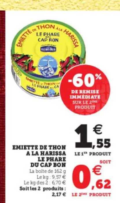 emietté de thon à la harissa le phare du cap bon