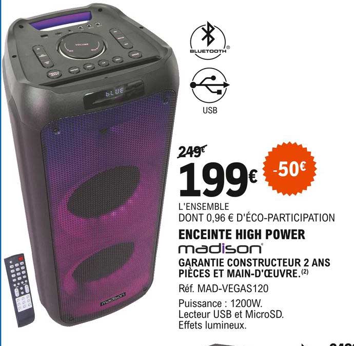 enceinte high power madison