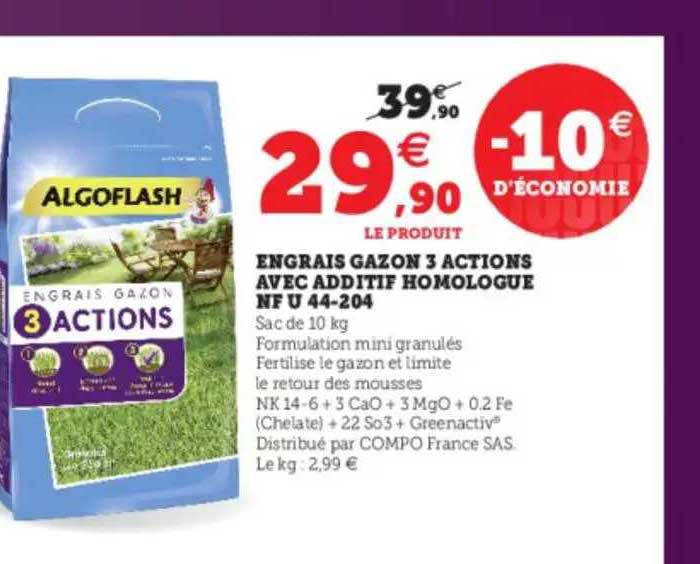 engrais gazon 3 actions avec additif homologué nf u 44-204