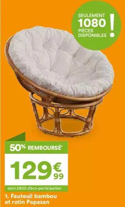 Fauteuil Bambou Et Rotin Papasan