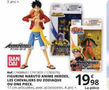 figurine naruto animé heroes, les chevaliers du zodiaque ou one piece bandai
