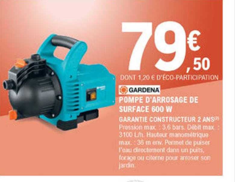 Gardena Pompe D'arrossage De Surface 600 W
