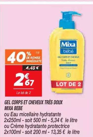 Gel Corps Et Cheveux Très Doux Mixa Bébé