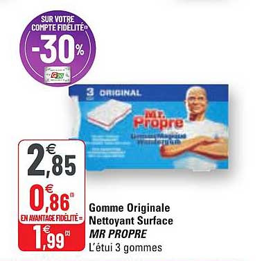 gomme originale nettoyant surface mr propre