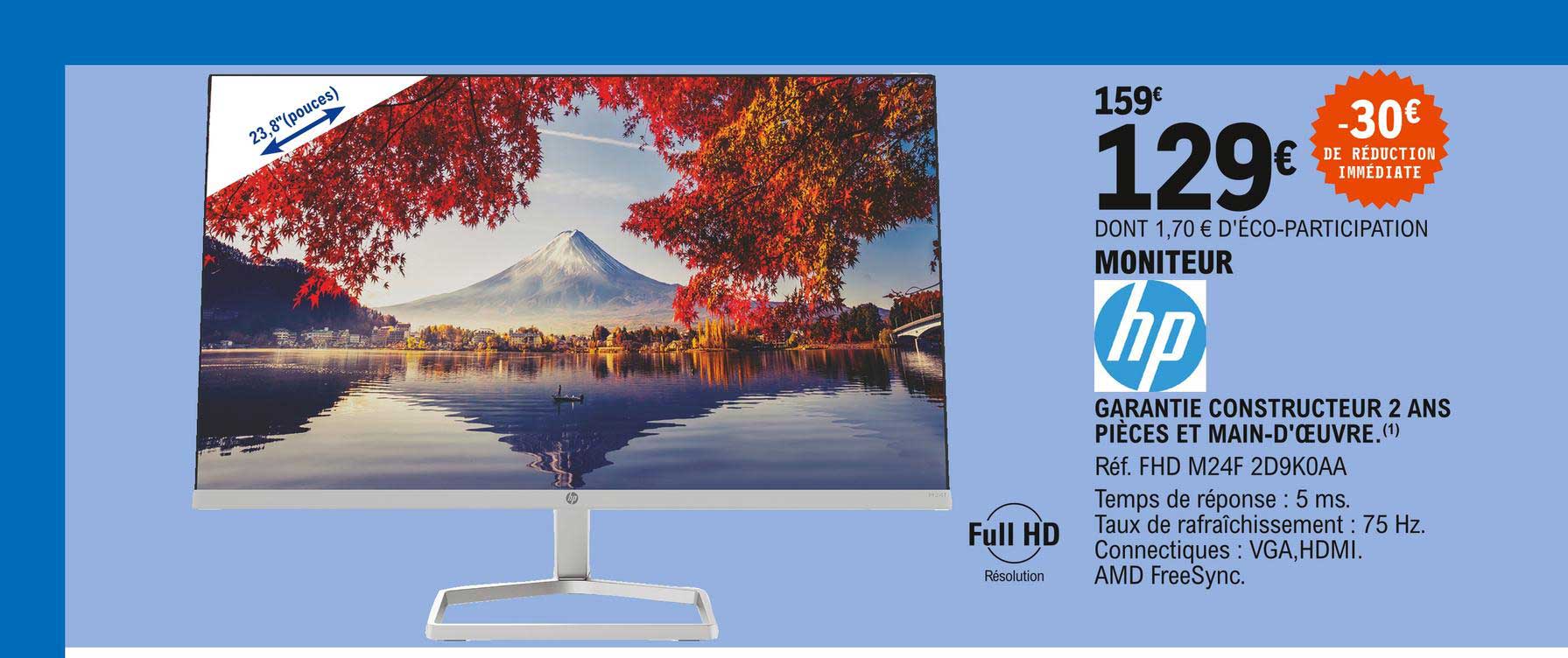 hp moniteur fhd m24f 2d9k0aa