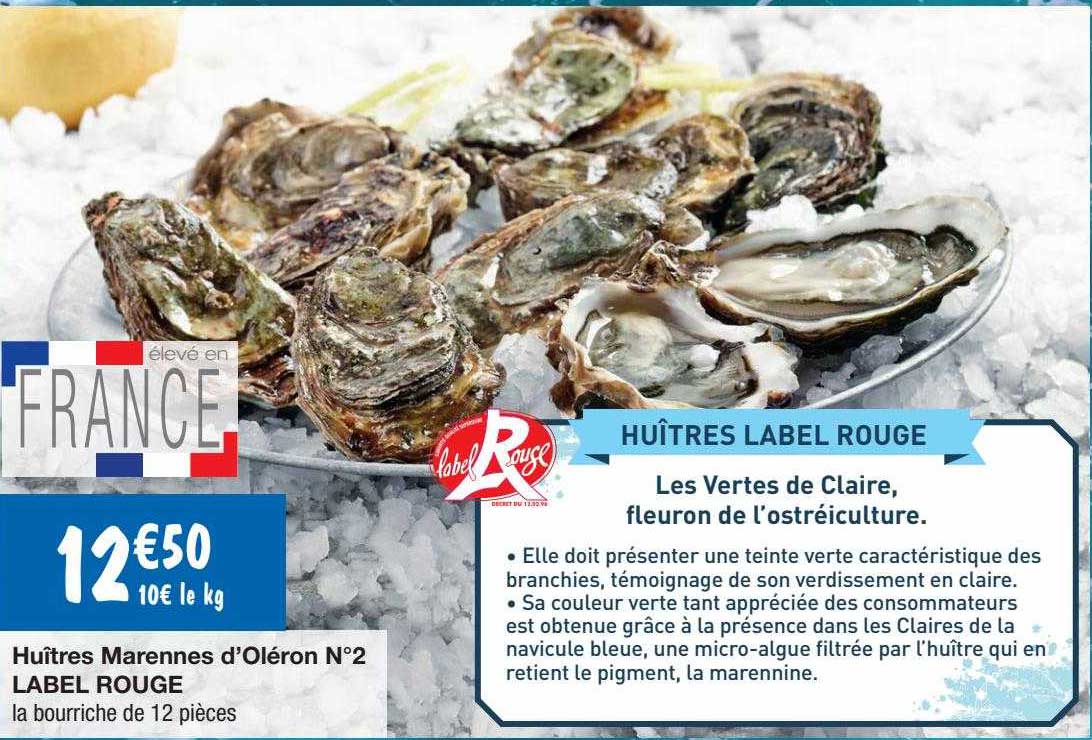 Huîtres Marennes D'oliéron N°2 Label Rouge
