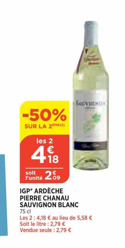igp ardèche pierre chanau sauvignon blanc