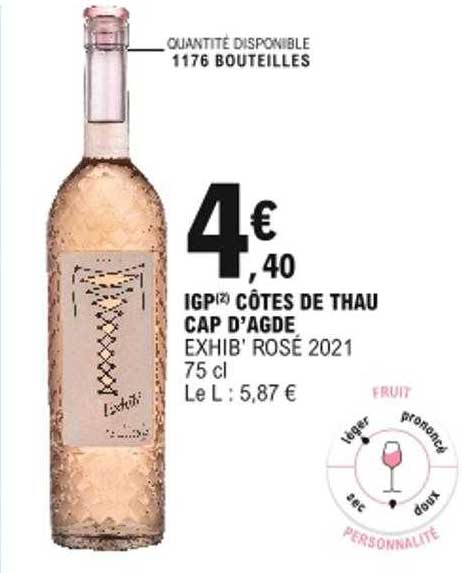 igp côte de thau cap d'agde exhib' rosé 2021