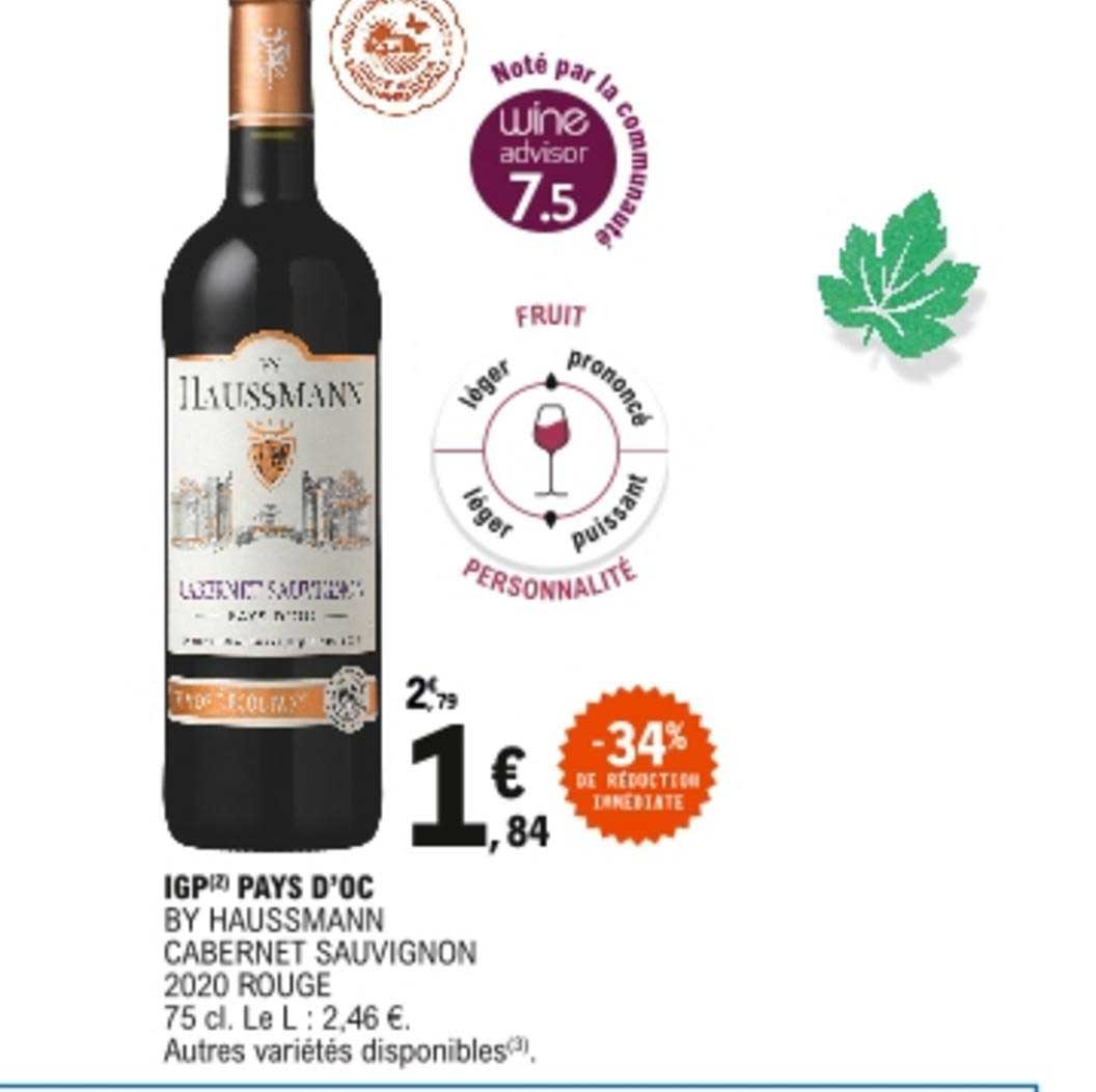 Igp Pays D'oc By Haussmann Cabernet Sauvignon 2020 Rouge