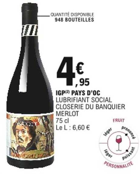 igp pays d'oc lubrifiant social closerie du banquier merlot