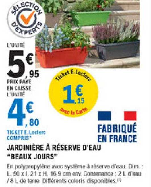 jardinière à réserve d'eau "beaux jours"