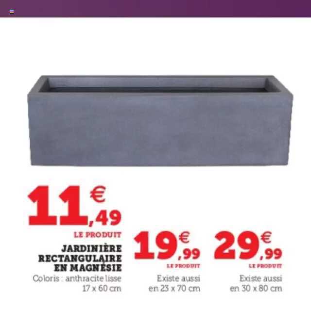 jardinière rectangulaire en magnésie