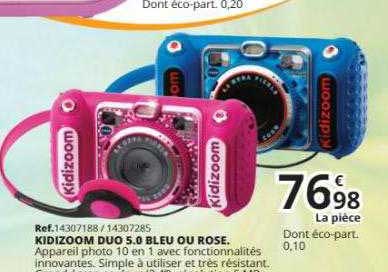 kidizoom duo 5.0 bleu ou rose
