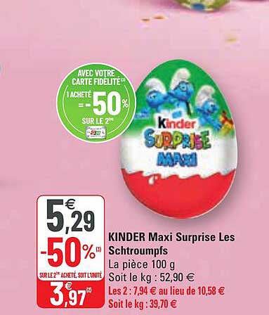 kinder maxi surprise les schtroumpfs
