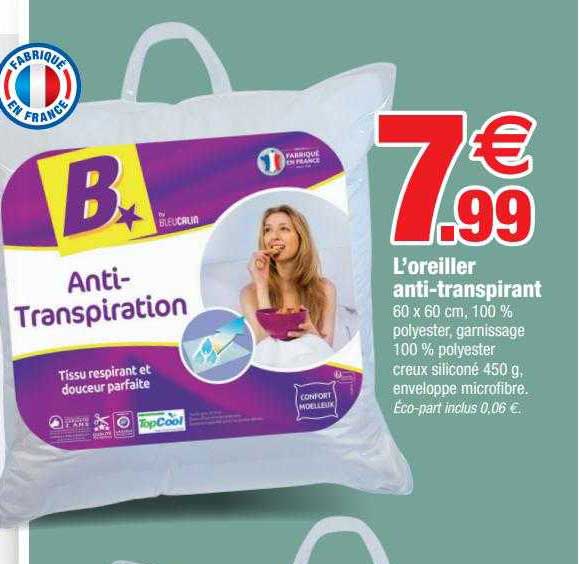 l'oreiller anti-transpirant
