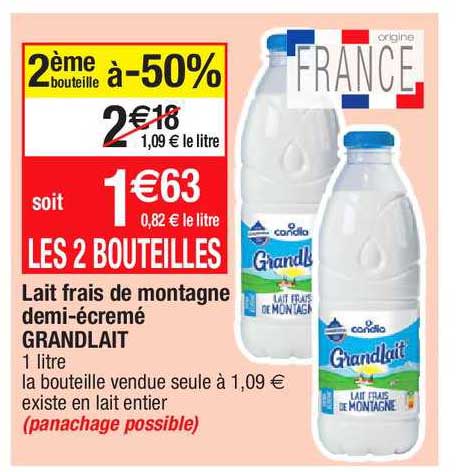 lait frais de montagne demi-écrémé grandlait