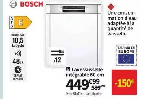 lave vaisselle intégrable bosch
