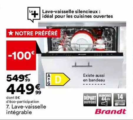 lave-vaisselle intégrable brandt