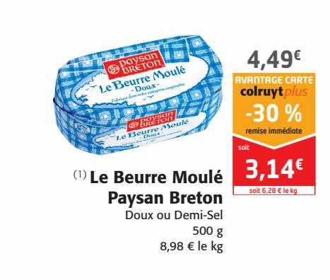 le beurre moulé paysan breton