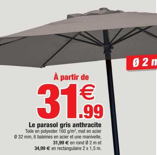 Le Parasol Gris Anthracite