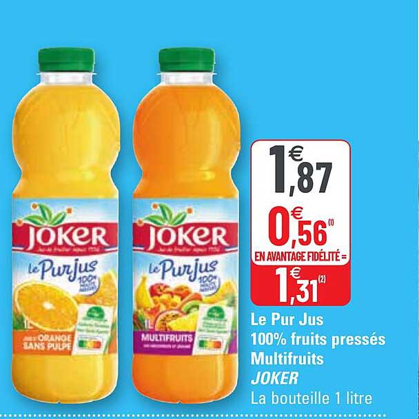 le pur jus 100% fruits pressés multifruits joker