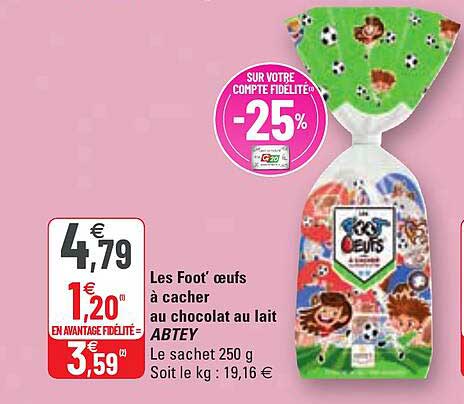 les foot' oeufs à cacher au chocolat au lait abtey