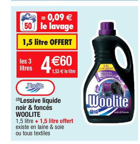 lessive liquide noir & foncés woolite