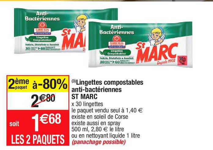 lingettes compostables antibactériennes st marc