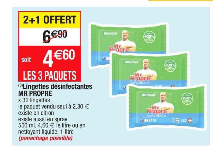 lingettes désinfectantes mr propre