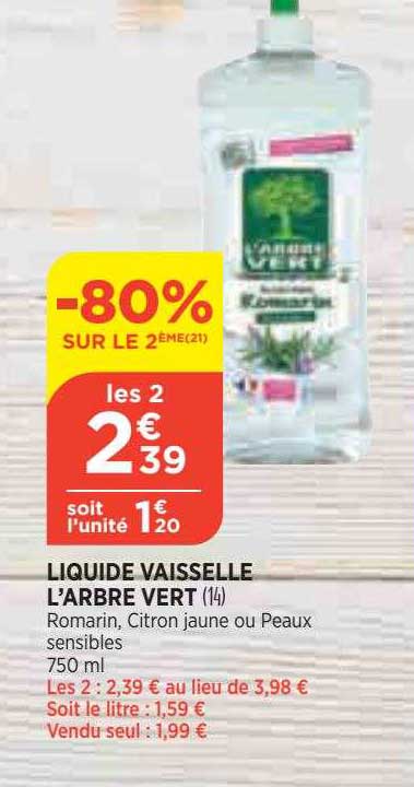 liquide vaisselle l'arbre vert