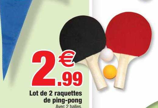 lot de 2 raquettes de ping-pong